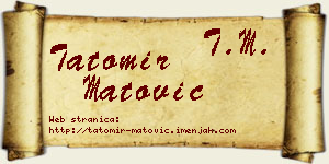 Tatomir Matović vizit kartica